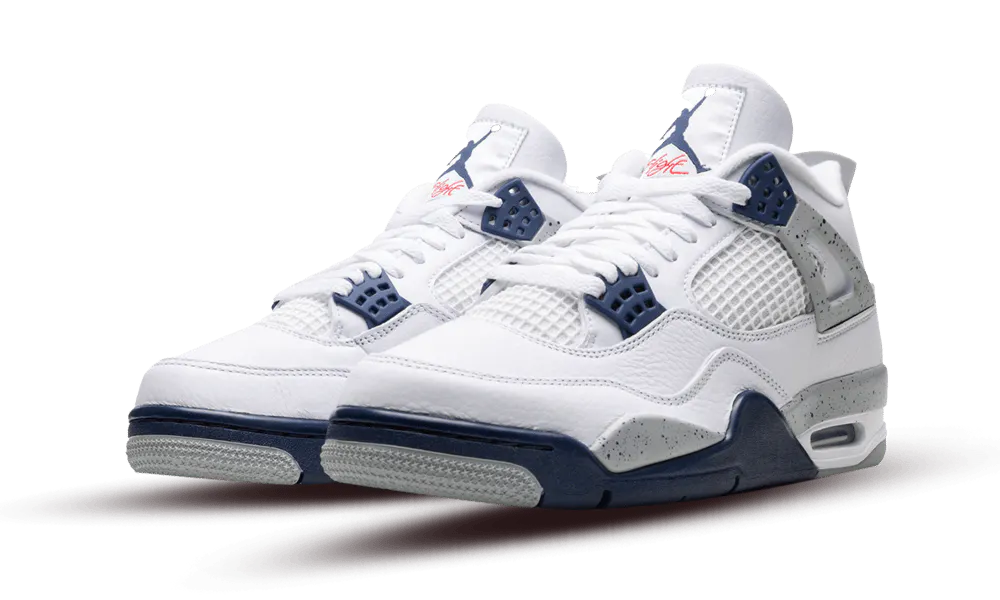 Air Jordan 4 Retro white midnight navy