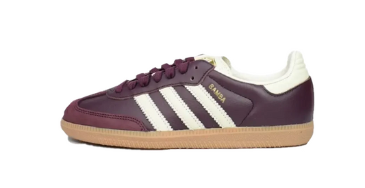 Adidas Samba OG maroon gold metallic