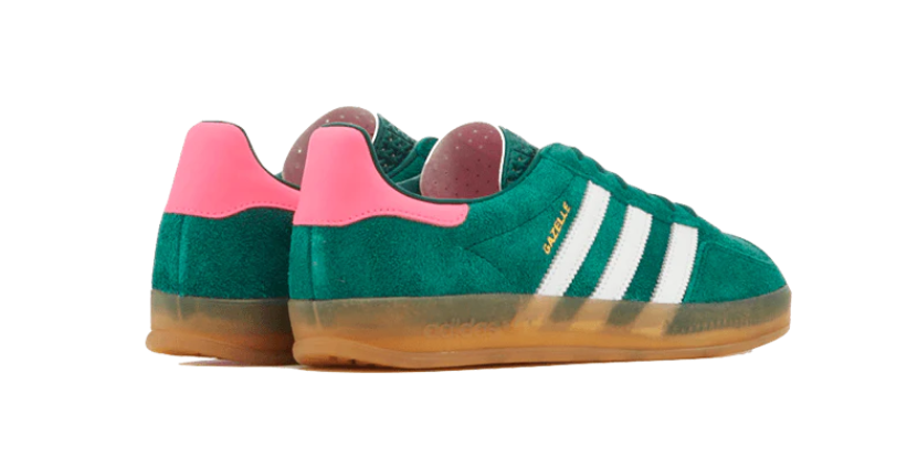 Adidas Gazelle indoor collegiate green lucid pink womens