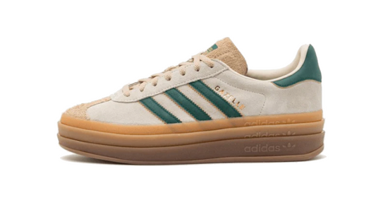 Adidas Gazelle bold magic beige collegiate green womens