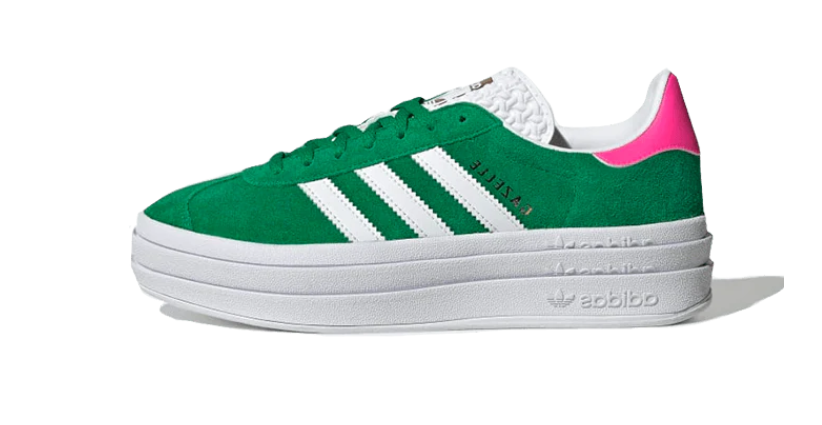 Adidas Gazelle bold green lucid pink womens